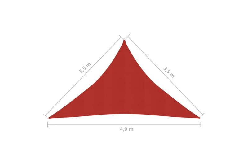 Aurinkopurje 160 g/m² punainen 3,5x3,5x4,9 m HDPE - Punainen - Puutarhakalusteet - Aurinkosuoja - Aurinkopurje