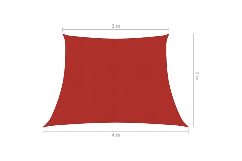 Aurinkopurje 160 g/m² punainen 3/4x2 m HDPE - Punainen - Puutarhakalusteet - Aurinkosuoja - Aurinkopurje