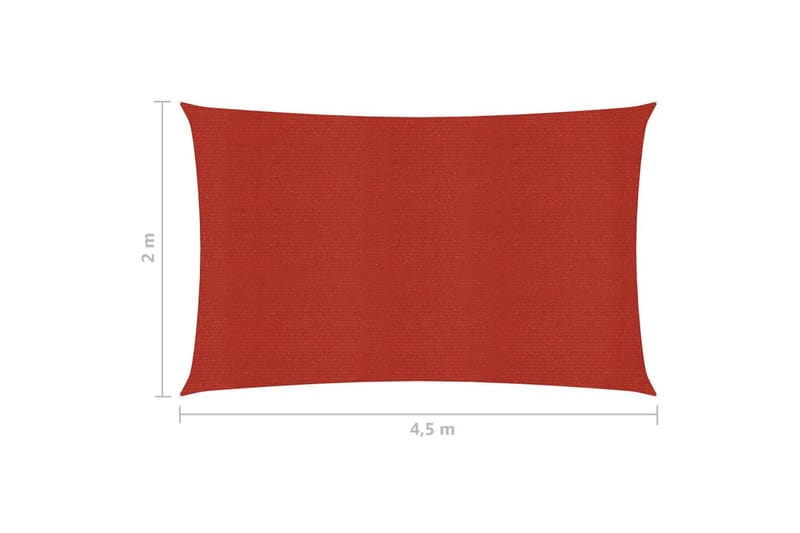 Aurinkopurje 160 g/m² punainen 2x4,5 m HDPE - Punainen - Puutarhakalusteet - Aurinkosuoja - Aurinkopurje