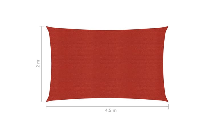 Aurinkopurje 160 g/m² punainen 2x4,5 m HDPE - Punainen - Aurinkopurje