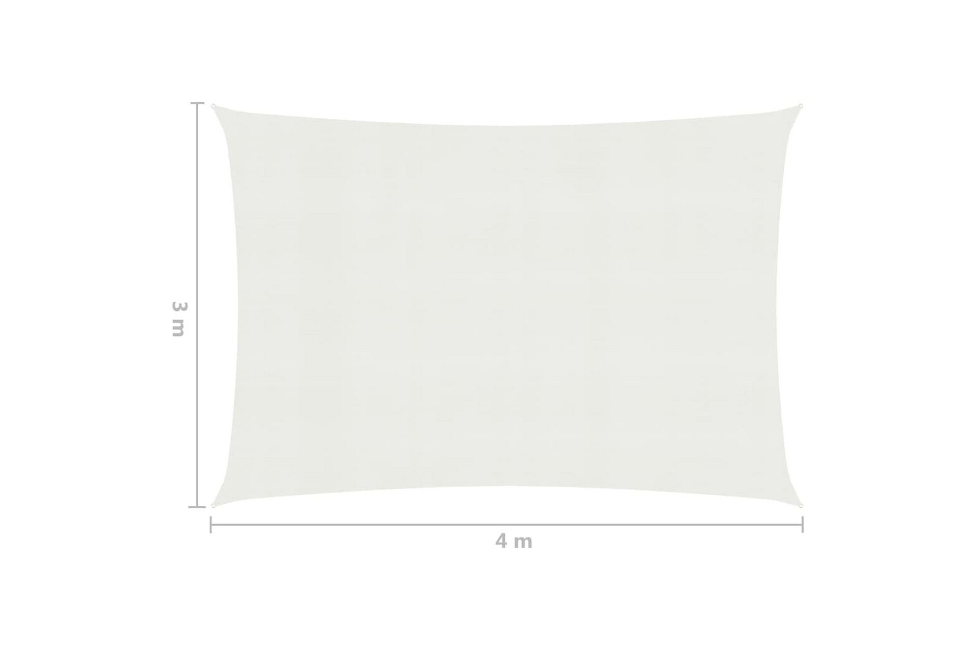 Aurinkopurje 160 g/mÂ² valkoinen 3x4 m HDPE - Valkoinen - Puutarhakalusteet - Aurinkosuoja - Aurinkopurje