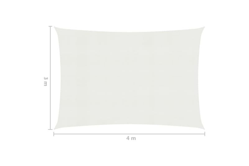 Aurinkopurje 160 g/mÂ² valkoinen 3x4 m HDPE - Valkoinen - Puutarhakalusteet - Aurinkosuoja - Aurinkopurje