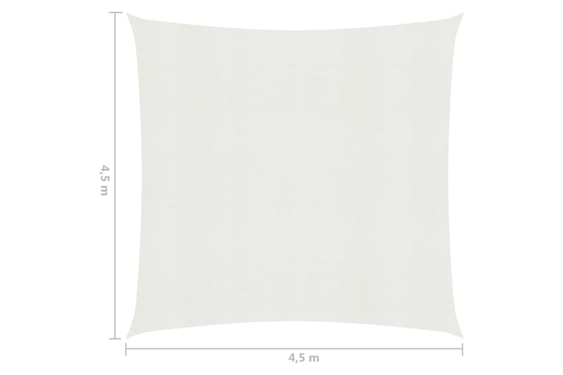 Aurinkopurje 160 g/mÂ² valkoinen 4,5x4,5 m HDPE - Valkoinen - Puutarhakalusteet - Aurinkosuoja - Aurinkopurje