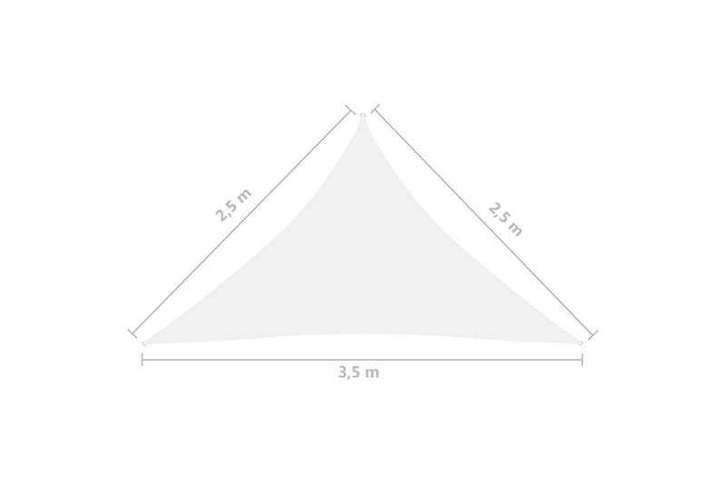 Aurinkopurje Oxford-kangas kolmio 2,5x2,5x3,5 m valkoinen - Valkoinen - Puutarhakalusteet - Aurinkosuoja - Aurinkopurje