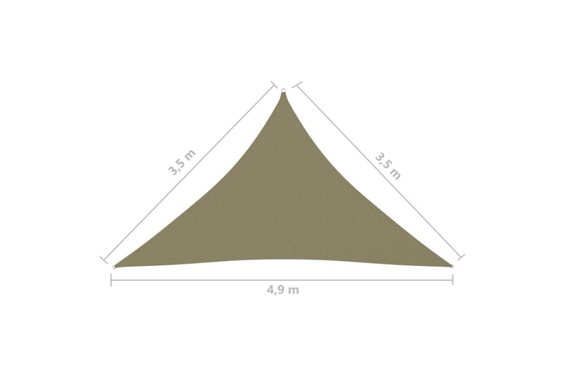 Aurinkopurje Oxford-kangas kolmio 3,5x3,5x4,9 m beige - Puutarhakalusteet - Aurinkosuoja - Aurinkopurje