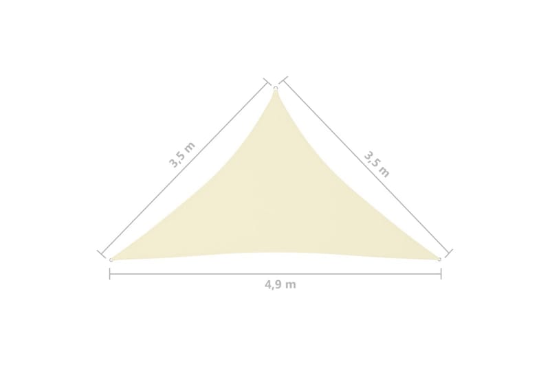 Aurinkopurje Oxford-kangas kolmio 3,5x3,5x4,9 m kerma - Kerma - Puutarhakalusteet - Aurinkosuoja - Aurinkopurje