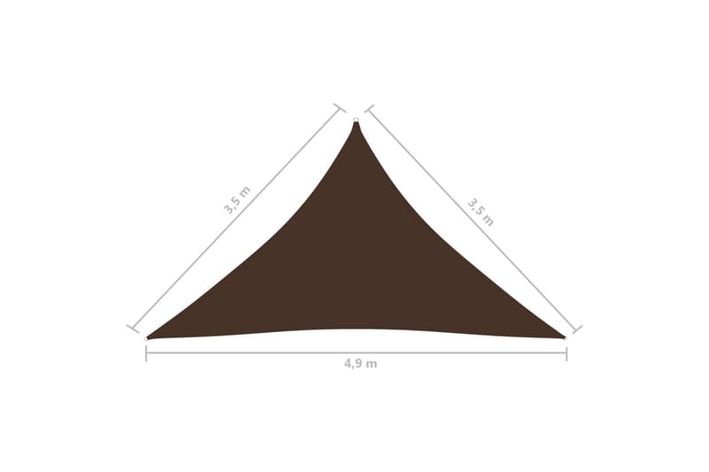 Aurinkopurje Oxford-kangas kolmio 3,5x3,5x4,9 m ruskea - Ruskea - Puutarhakalusteet - Aurinkosuoja - Aurinkopurje