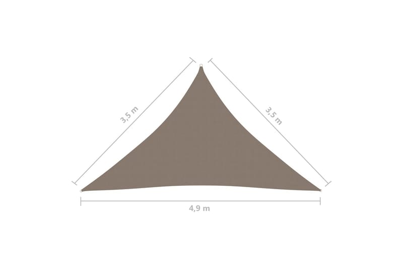 Aurinkopurje Oxford-kangas kolmio 3,5x3,5x4,9 m - Taupe - Puutarhakalusteet - Aurinkosuoja - Aurinkopurje