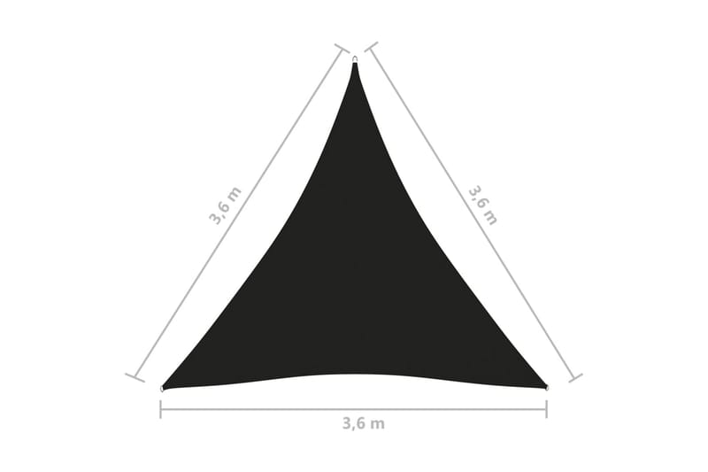 Aurinkopurje Oxford-kangas kolmio 3,6x3,6x3,6 m musta - Musta - Puutarhakalusteet - Aurinkosuoja - Aurinkopurje