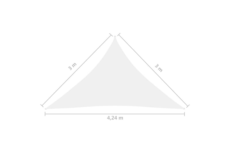 Aurinkopurje Oxford-kangas kolmio 3x3x4,24 m valkoinen - Valkoinen - Puutarhakalusteet - Aurinkosuoja - Aurinkopurje