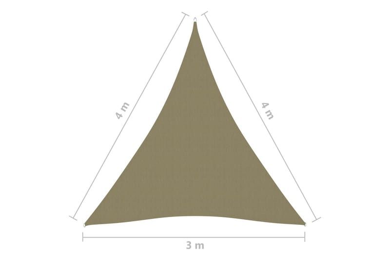 Aurinkopurje Oxford-kangas kolmio 3x4x4 m beige - Beige - Puutarhakalusteet - Aurinkosuoja - Aurinkopurje