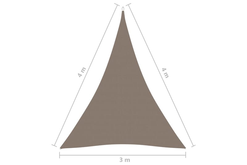 Aurinkopurje Oxford-kangas kolmio 3x4x4 m harmaanruskea - Puutarhakalusteet - Aurinkosuoja - Aurinkopurje