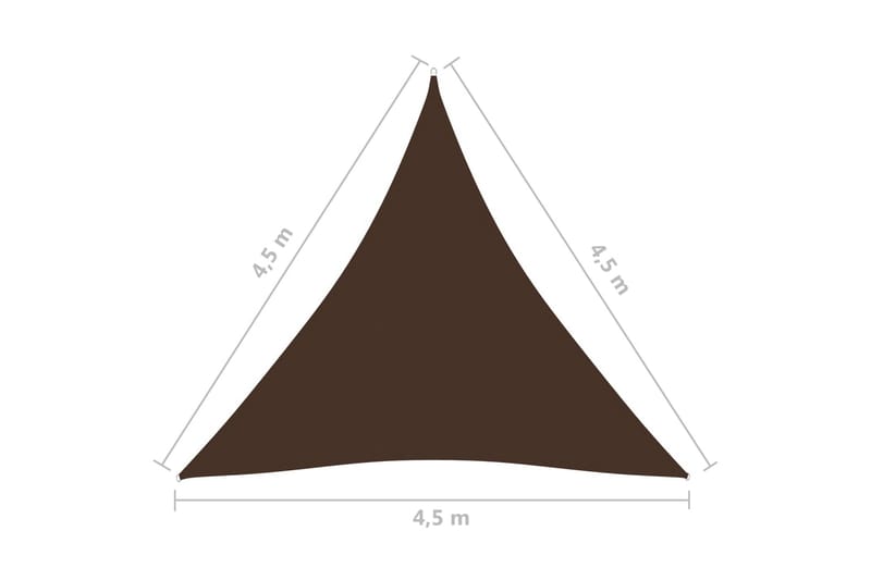 Aurinkopurje Oxford-kangas kolmio 4,5x4,5x4,5 m ruskea - Ruskea - Puutarhakalusteet - Aurinkosuoja - Aurinkopurje