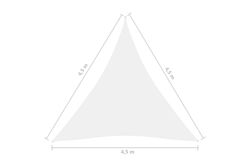 Aurinkopurje Oxford-kangas kolmio 4,5x4,5x4,5 m valkoinen - Valkoinen - Puutarhakalusteet - Aurinkosuoja - Aurinkopurje