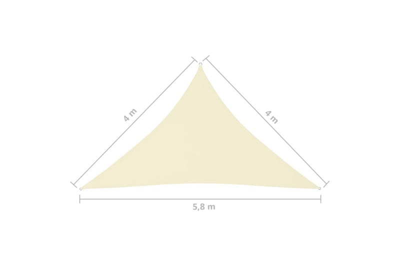 Aurinkopurje Oxford-kangas kolmio 4x4x5,8 m kerma - Kerma - Puutarhakalusteet - Aurinkosuoja - Aurinkopurje
