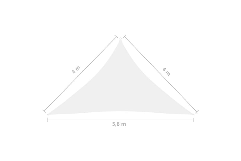 Aurinkopurje Oxford-kangas kolmio 4x4x5,8 m valkoinen - Aurinkopurje