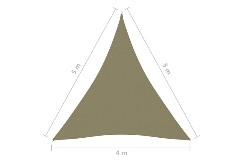 Aurinkopurje Oxford-kangas kolmio 4x5x5 m beige - Puutarhakalusteet - Aurinkosuoja - Aurinkopurje