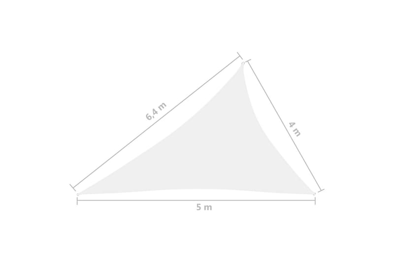 Aurinkopurje Oxford-kangas kolmio 4x5x6,4 m valkoinen - Valkoinen - Puutarhakalusteet - Aurinkosuoja - Aurinkopurje