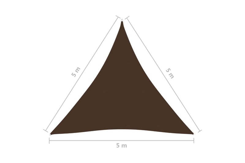Aurinkopurje Oxford-kangas kolmio 5x5x5 m ruskea - Ruskea - Puutarhakalusteet - Aurinkosuoja - Aurinkopurje