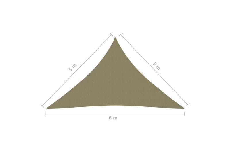 Aurinkopurje Oxford-kangas kolmio 5x5x6 m beige - Beige - Puutarhakalusteet - Aurinkosuoja - Aurinkopurje