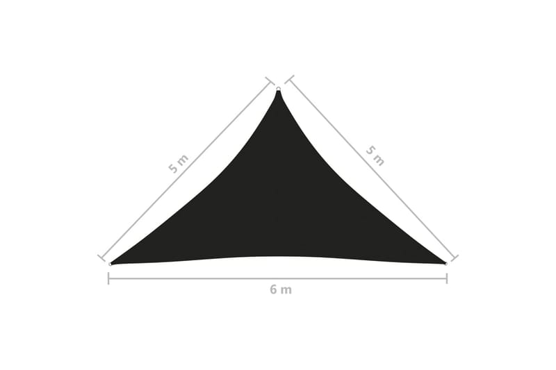 Aurinkopurje Oxford-kangas kolmio 5x5x6 m musta - Musta - Puutarhakalusteet - Aurinkosuoja - Aurinkopurje