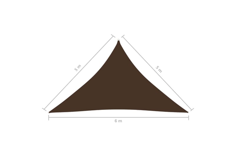 Aurinkopurje Oxford-kangas kolmio 5x5x6 m ruskea - Ruskea - Puutarhakalusteet - Aurinkosuoja - Aurinkopurje