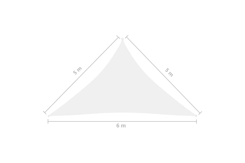 Aurinkopurje Oxford-kangas kolmio 5x5x6 m valkoinen - Valkoinen - Puutarhakalusteet - Aurinkosuoja - Aurinkopurje