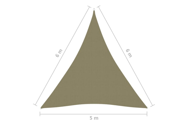 Aurinkopurje Oxford-kangas kolmio 5x6x6 m beige - Beige - Puutarhakalusteet - Aurinkosuoja - Aurinkopurje