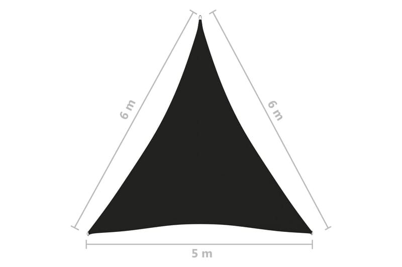 Aurinkopurje Oxford-kangas kolmio 5x6x6 m musta - Musta - Puutarhakalusteet - Aurinkosuoja - Aurinkopurje