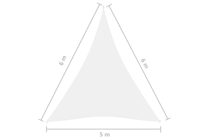 Aurinkopurje Oxford-kangas kolmio 5x6x6 m valkoinen - Valkoinen - Puutarhakalusteet - Aurinkosuoja - Aurinkopurje