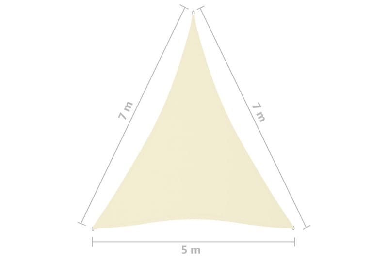Aurinkopurje Oxford-kangas kolmio 5x7x7 m kerma - Kerma - Puutarhakalusteet - Aurinkosuoja - Aurinkopurje