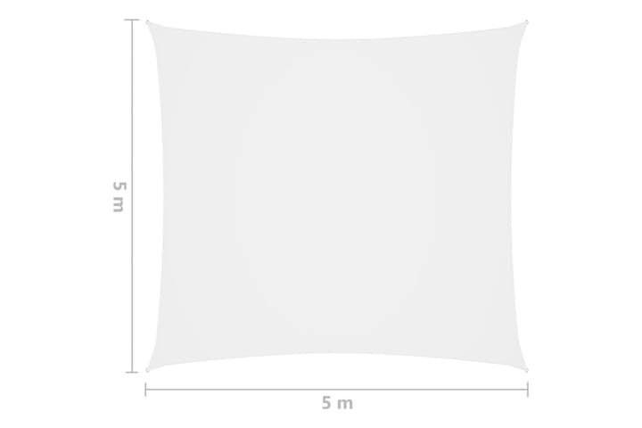 Aurinkopurje Oxford-kangas neliönmuotoinen 5x5 m valkoinen - Aurinkopurje