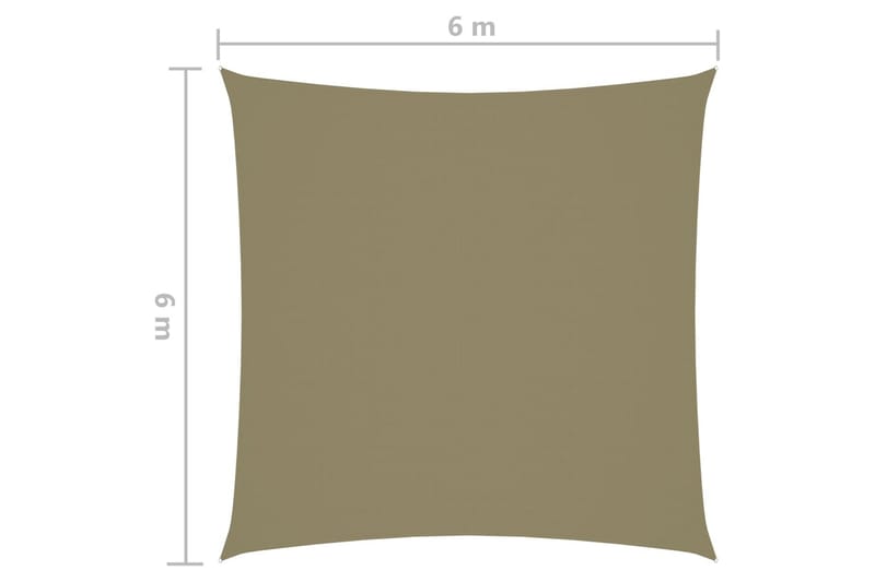 Aurinkopurje Oxford-kangas neliönmuotoinen 6x6 m beige - Puutarhakalusteet - Aurinkosuoja - Aurinkopurje