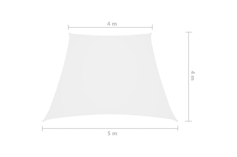 Aurinkopurje Oxford-kangas puolisuunnikas 4/5x4 m valkoinen - Puutarhakalusteet - Aurinkosuoja - Aurinkopurje