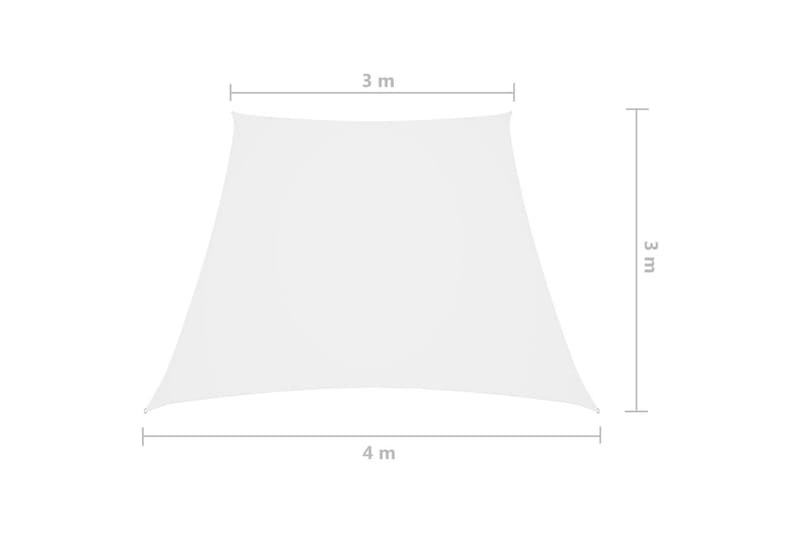 Aurinkopurje Oxford-kangas puolisuunnikas 3/4x3 m valkoinen - Puutarhakalusteet - Aurinkosuoja - Aurinkopurje