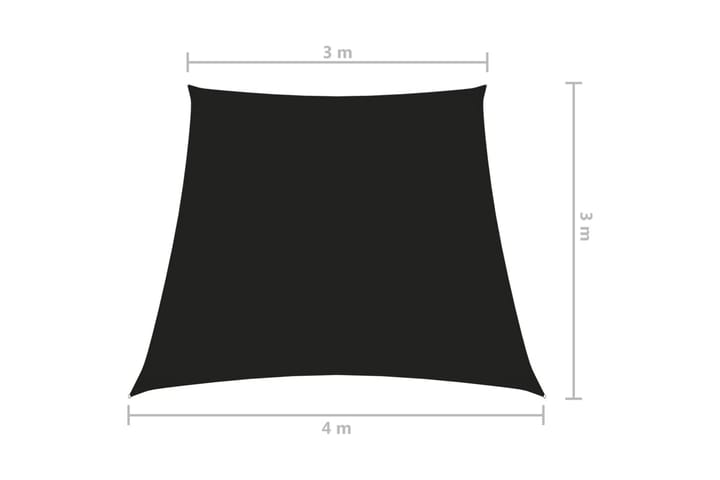 Aurinkopurje Oxford-kangas puolisuunnikas 3/4x3 m musta - Aurinkopurje