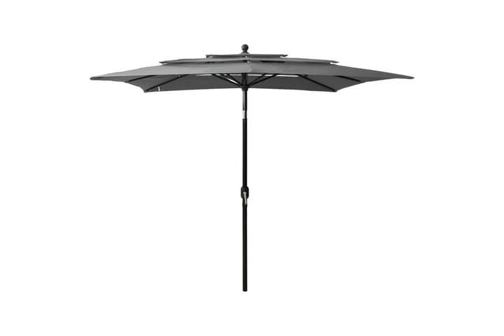 3-tasoinen aurinkovarjo alumiinitanko antrasiitti 2,5x2,5 m - Aurinkovarjo