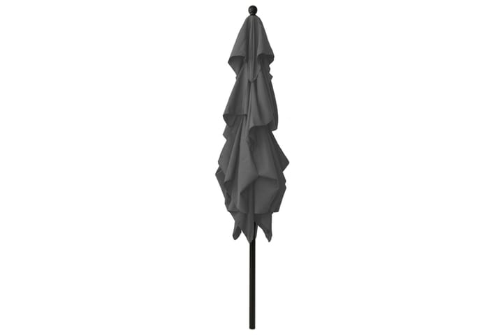 3-tasoinen aurinkovarjo alumiinitanko antrasiitti 2,5x2,5 m - Aurinkovarjo