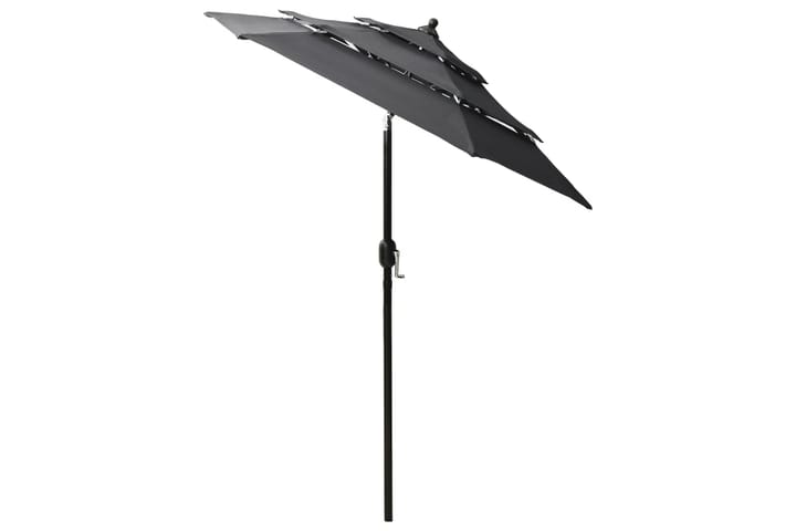 3-tasoinen aurinkovarjo alumiinitanko antrasiitti 2 m - Aurinkovarjo