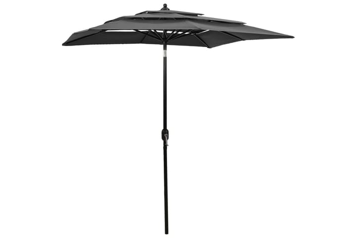 3-tasoinen aurinkovarjo alumiinitanko antrasiitti 2x2 m - Aurinkovarjo