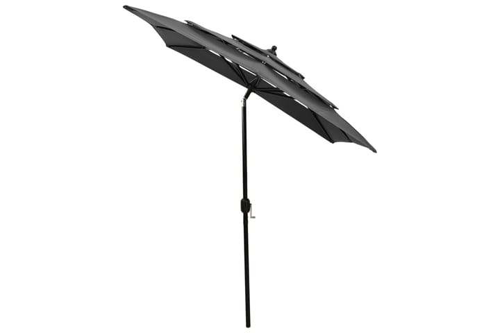 3-tasoinen aurinkovarjo alumiinitanko antrasiitti 2x2 m - Aurinkovarjo