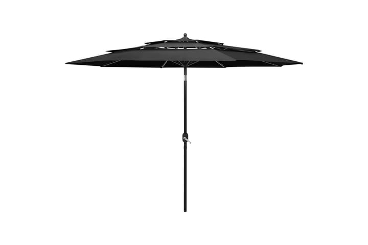 3-tasoinen aurinkovarjo alumiinitanko antrasiitti 3 m - Aurinkovarjo