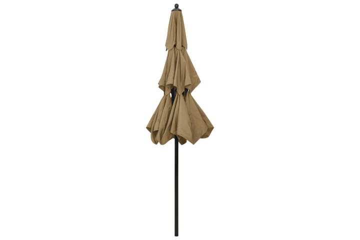 3-tasoinen aurinkovarjo alumiinitanko harmaanruskea 2,5 m - Aurinkovarjo