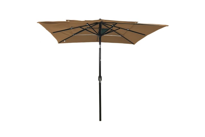3-tasoinen aurinkovarjo alumiinitanko harmaanruskea 2,5x2,5 - Aurinkovarjo
