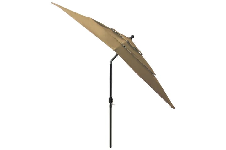 3-tasoinen aurinkovarjo alumiinitanko harmaanruskea 2,5x2,5 - Aurinkovarjo