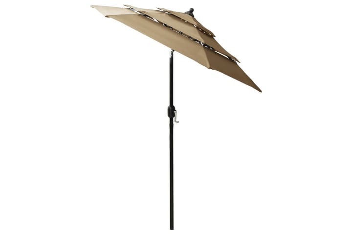 3-tasoinen aurinkovarjo alumiinitanko harmaanruskea 2 m - Aurinkovarjo