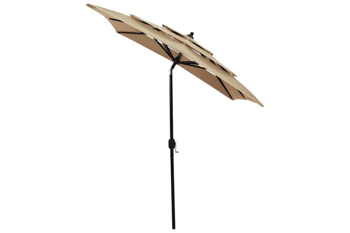 3-tasoinen aurinkovarjo alumiinitanko harmaanruskea 2x2 m - Aurinkovarjo