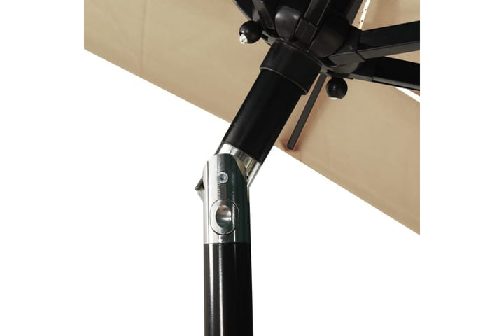 3-tasoinen aurinkovarjo alumiinitanko harmaanruskea 2x2 m - Aurinkovarjo