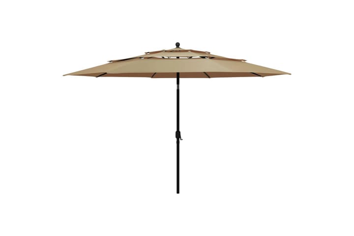 3-tasoinen aurinkovarjo alumiinitanko harmaanruskea 3,5 m - Aurinkovarjo