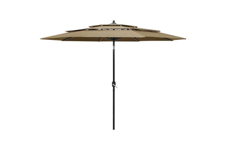 3-tasoinen aurinkovarjo alumiinitanko harmaanruskea 3 m - Aurinkovarjo